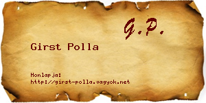 Girst Polla névjegykártya